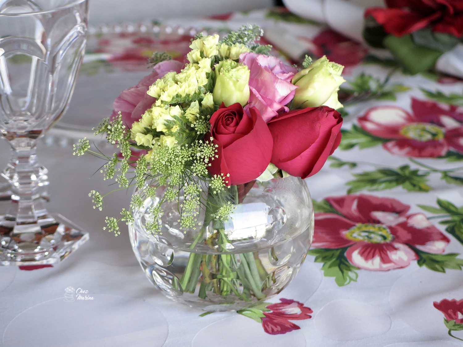 flores para almoço romântico